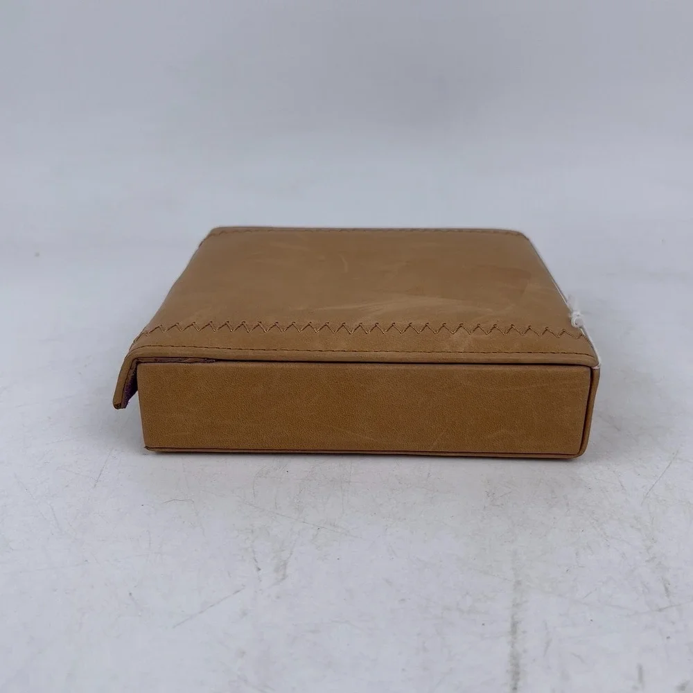 Sigrid Olsen Jewelry Box‎ Organizer Case Brown Faux Leather Purple Interior